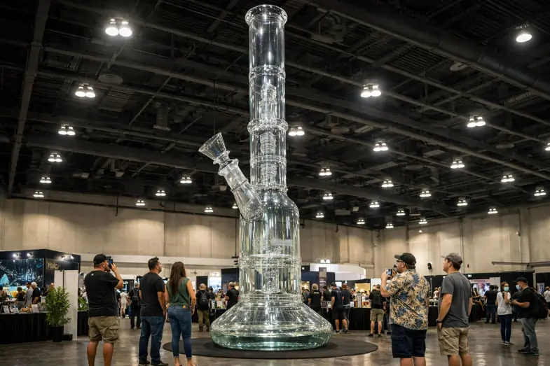 El bong más grande del mundo expuesto en una sala durante un festival artístico | Justbobshop