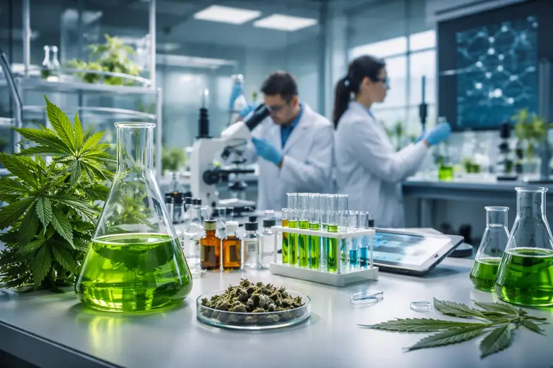 Investigadores en laboratorio realizan estudios sobre cannabis | Justbobshop